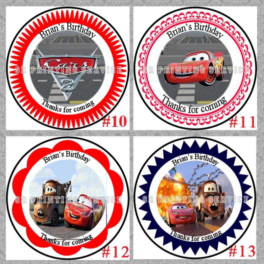   Cars & Cars 2 Stickers Thank U Candy Wrappers Peszd CD & DVD  