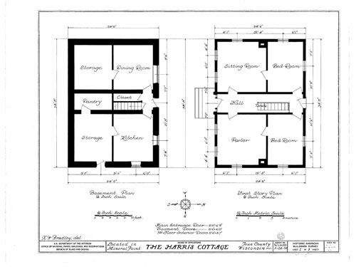 House Plan   Wood and Stone Colonial Style cottage, historic 