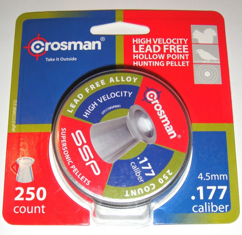 Crosman LEAD FREE * HIGH VELOCITY* .177 Cal HALLOW POINT SSP 250CT 