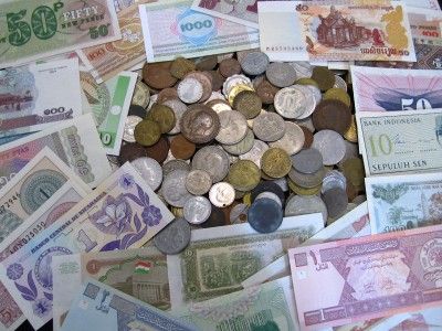 Mixed World Coin Lot Foreign Currency Notes Collection  