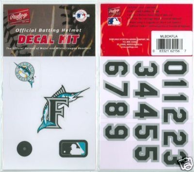 Florida Marlins Rawlings Team Batting Helmet Decal Kit  