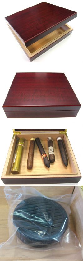 DESKTOP HUMIDOR 20 CIGAR W/ HUMIDIFIER CHERRY HARD WOOD  