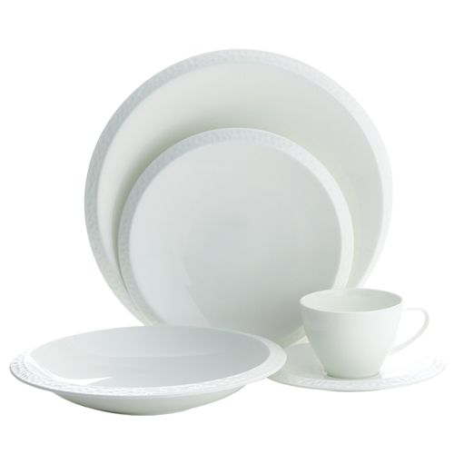 SASAKI by Mikasa White Sculpture Dinnerware Set, 20 Pc  