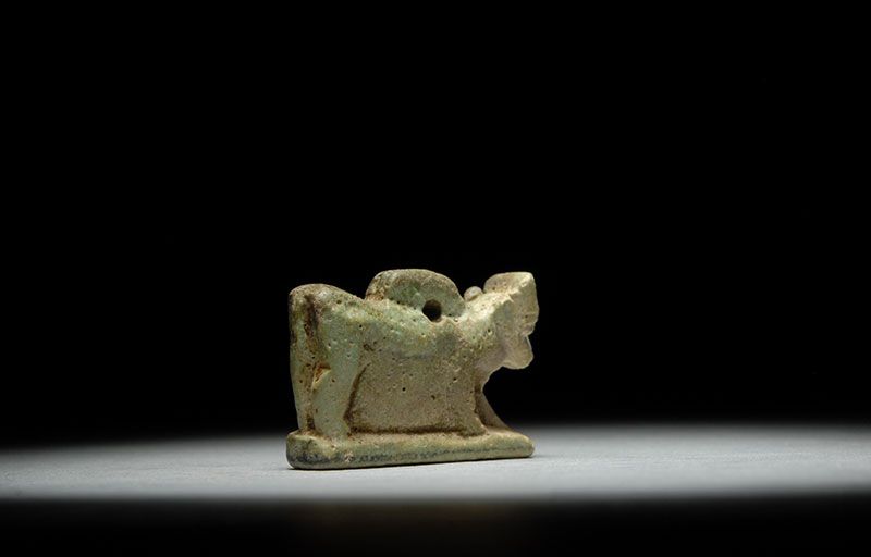 Ancient Egyptian Faience Apis Bull amulet  