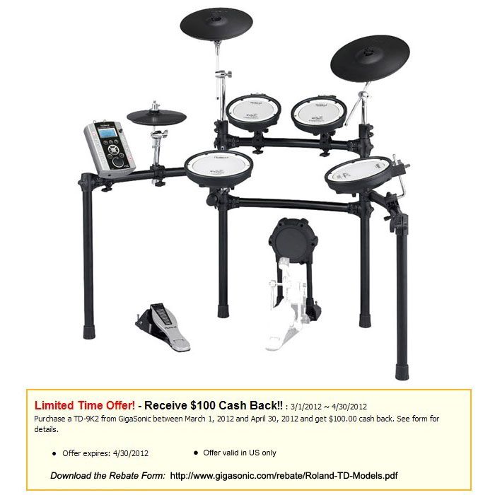 Roland TD 9K2 Electronic Drum Set New  