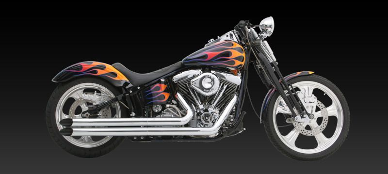   06 Softail Springer Classic Vance & Hines Longshots HS Exhaust CHROME