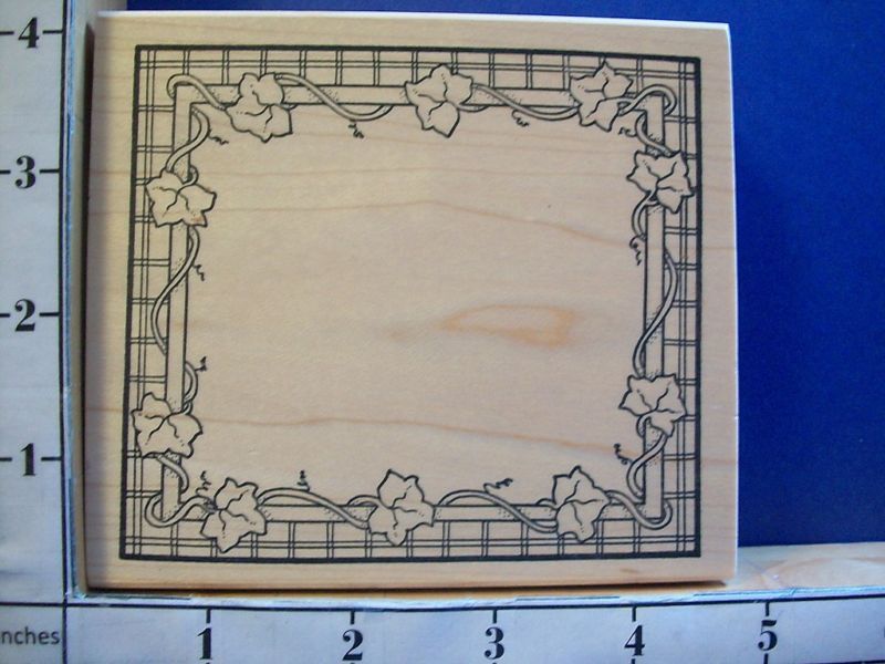 IVY LATTICE FRAME DARCIES rubber stamp 16J  