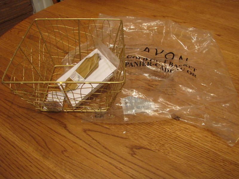 Avon Gold gift basket NEW party wrap gold tone  