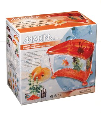 DESKTOP AQUARIUM FISH TANK 1.77 GAL GOLDFISH KIT ORANGE  