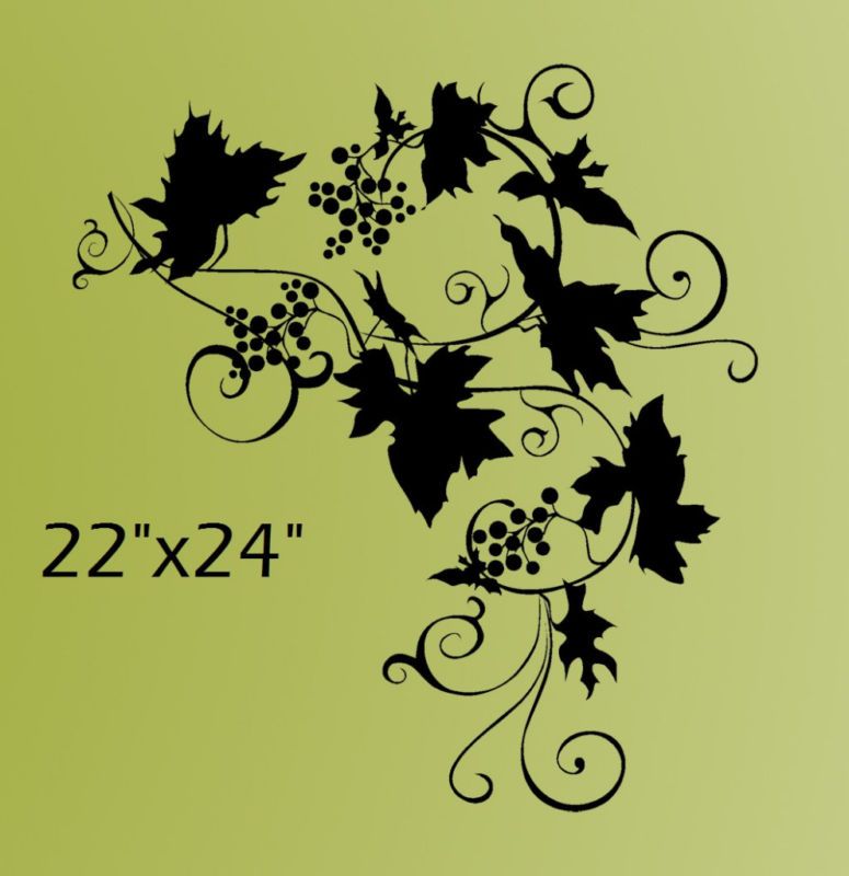 Vinyl Wall Decal Sticker Wild Grape Vine Floral Decor  