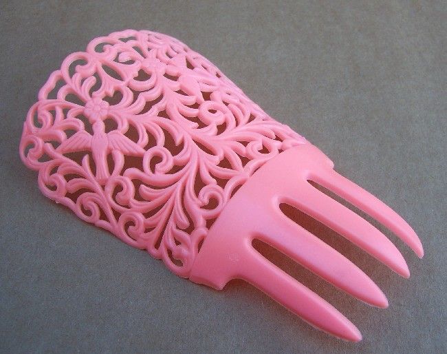 New pink Spanish peineta mantilla hair comb  