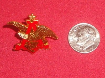 Anheuser Busch Beer Hat Pin Enamel Metal Vtg Licensed Eagle Pinback 