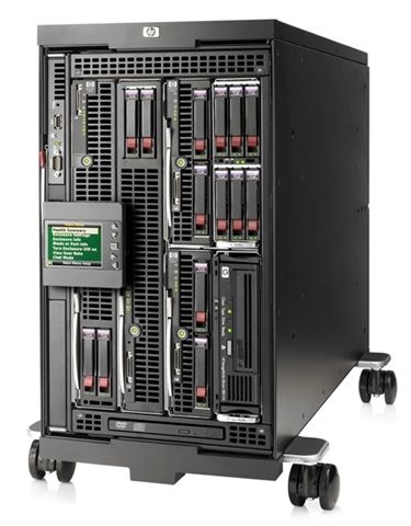 HP c3000 Tower BL680c 128GB RAM Server 2x BL460c SB40c  