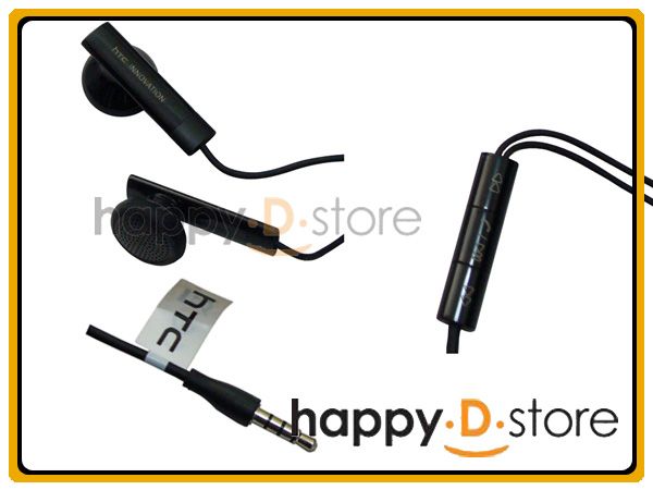 Black Original HTC 3.5mm Headset for Desire S HD Z Incredible Wildfire 