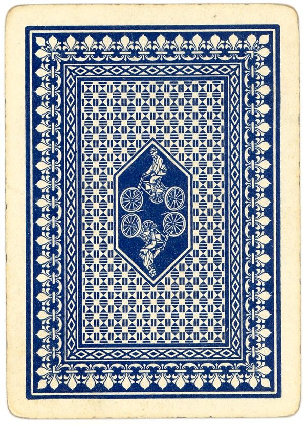 SINGLE Early Old BICYCLE Playing Card AUTOCYCLE Blue  