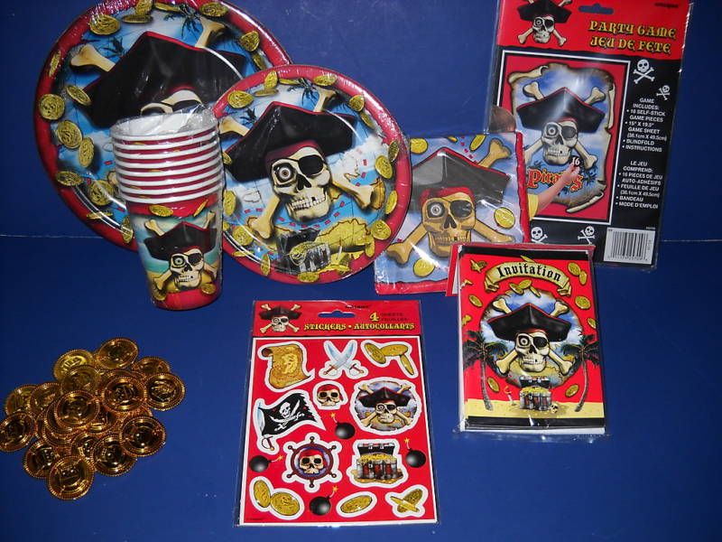 Pirate Treasure Chest Birthday Party Supplies Set  