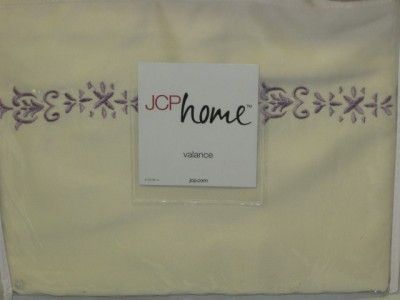 NEW  Srena Valance  Ivory Color With Purple Embroidered Design 