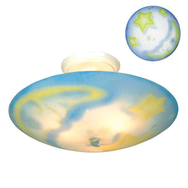 NEW Childrens Glow in the Dark Light Semi Flush Mount Ceiling Fixture 