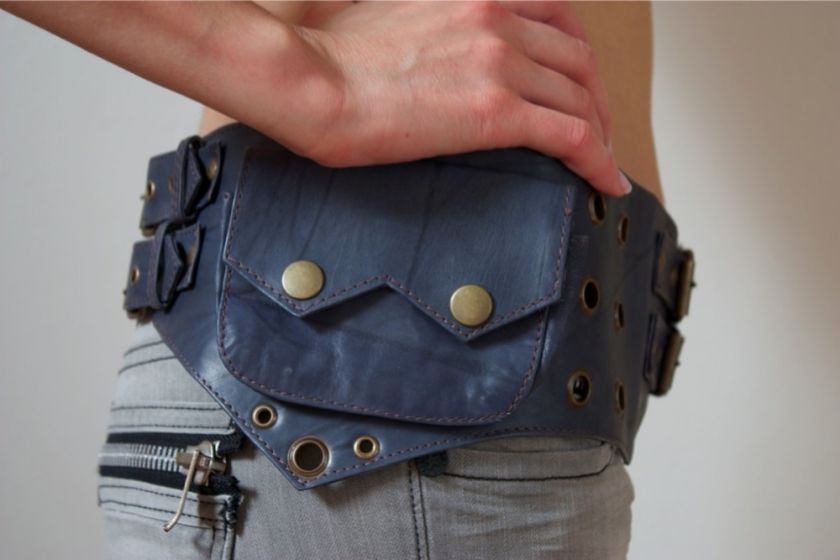 Hip Handmade Leather Waist Pack Bag Party Style Belt   