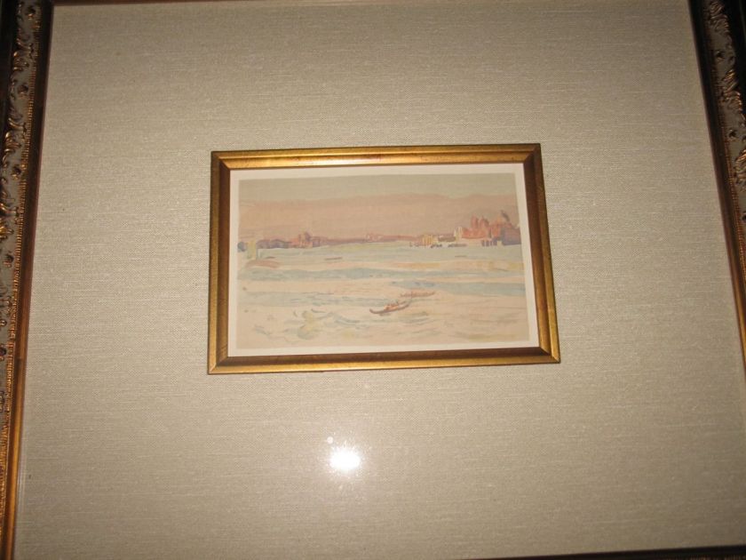 MAURICE DENIS 1930 ORIGINAL FRAMED COLOR WOODCUT VUE DE VENICE XI 