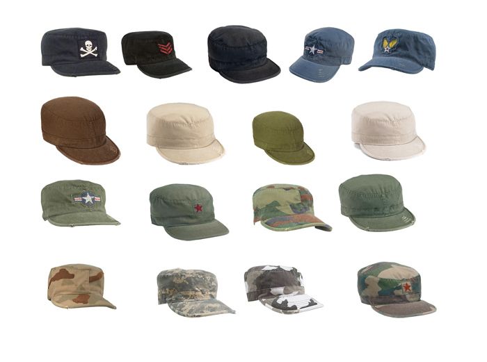 Mens Military Fatigue Cap Vintage Camo Army Hat  