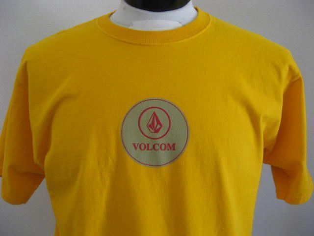 WOW Mens VOLCOM Stone SURF Skate Yellow Logo T Shirt XL  