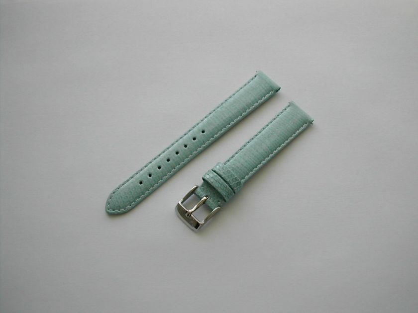 16mm AQUA GENUINE LIZARD WATCH BAND,STRAP FITS MICHELE  