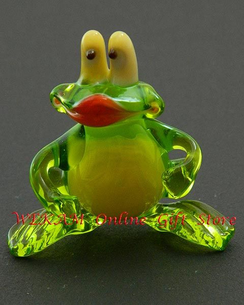 Glass Art Blown Figurine Animal FROG Murano Style # 4610  