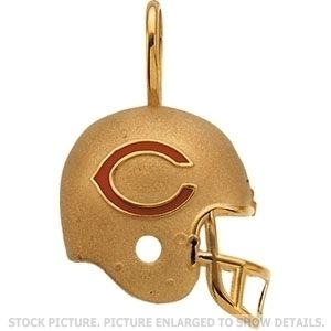   BEARS 14KT YELLOW GOLD NFL FOOTBALL HELMET PENDANT CHARM  