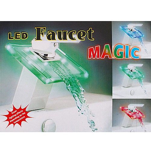 Kitchen Basin LED Bathroom Mixer Faucet Waterfall Tap  