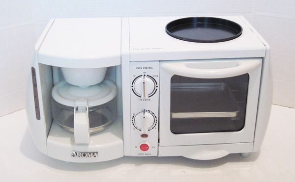   Cups Toaster Oven Timer Griddle White 3 IN 1 SPACE SAVER  