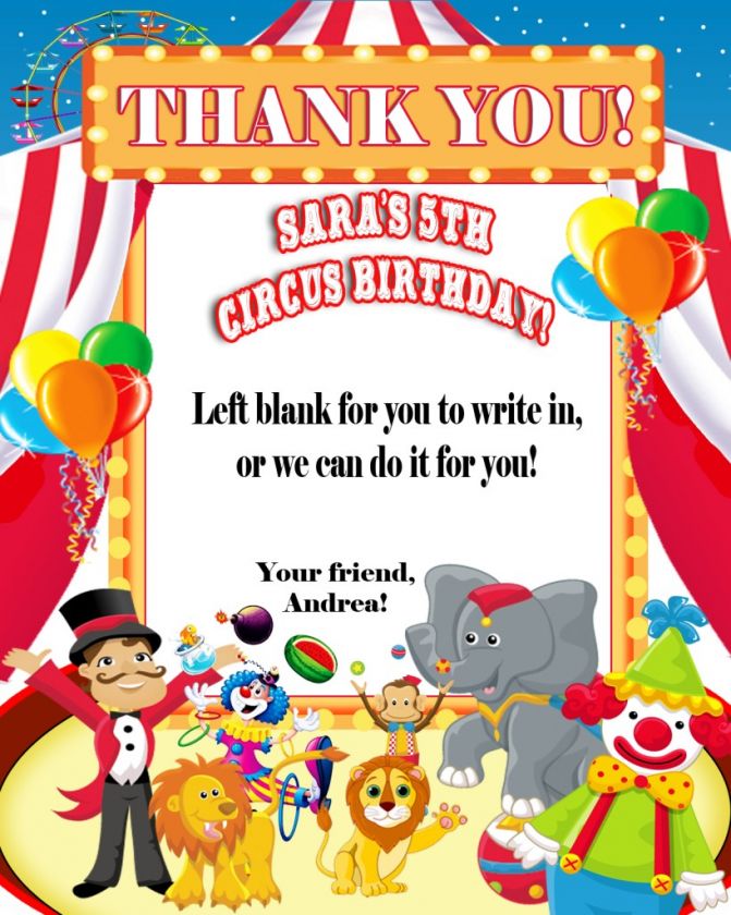 CIRCUS CARNIVAL BIRTHDAY PARTY TICKET INVITATIONS VIP PASSES AND 