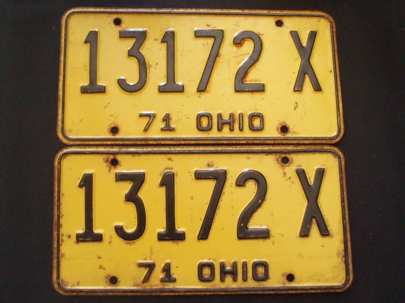 1971 Ohio License Plates 13172 X  