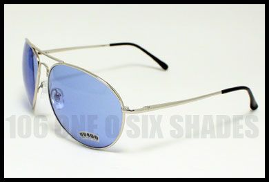  Sunglasses Vintage Retro Style Silver Metal with BLUE, RED, YELLOW 