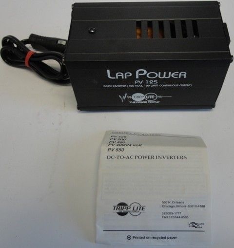 TRIPP LITE PV 125 DC TO AC POWER INVERTERS LAP POWER 120 VOLT 100 WATT 