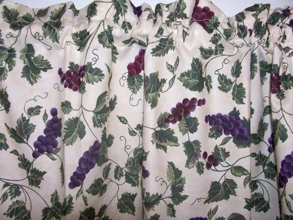 NEW~ KITCHEN PURPLE GRAPES GRAPEVINES curtain VALANCE  