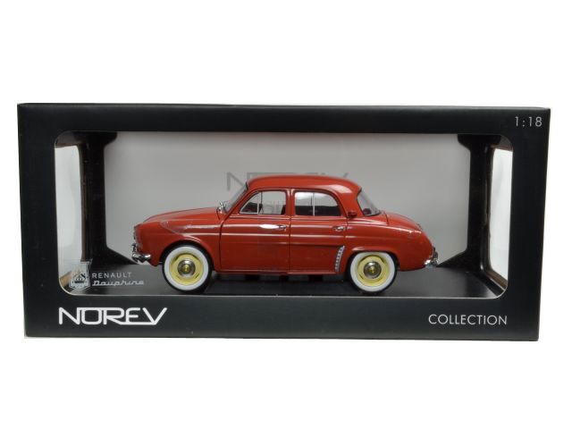 1958 RENAULT DAUPHINE RED 118 DIECAST MODEL CAR BY NOREV 185163 