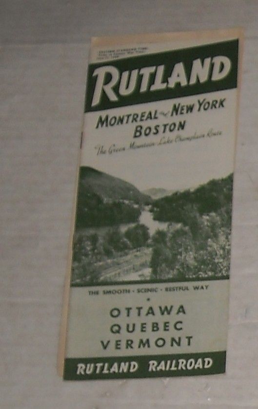   1944 RUTLAND VT RAILROAD TRAIN SCHEDULES TIME TABLES BROCHURE  