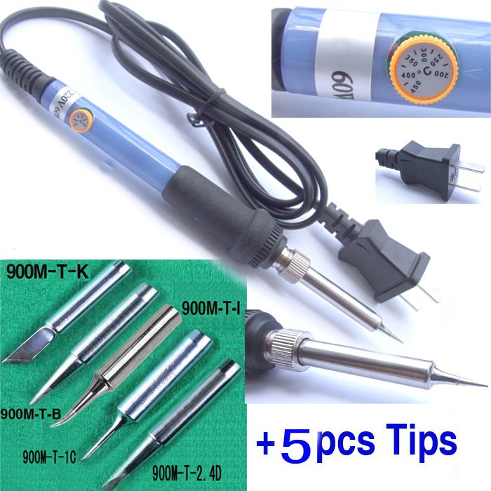 200 450 °C 110V 60W Soldering Iron + 5PC Soldering TIPS  