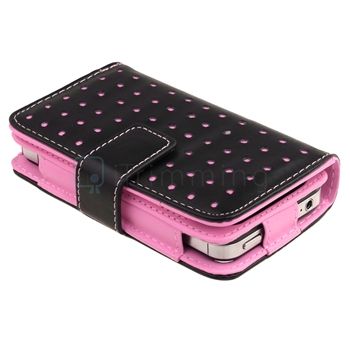   Dots Leather Wallet Flip Cover Case for iPhone 4 4S 4G Verizon Sprint