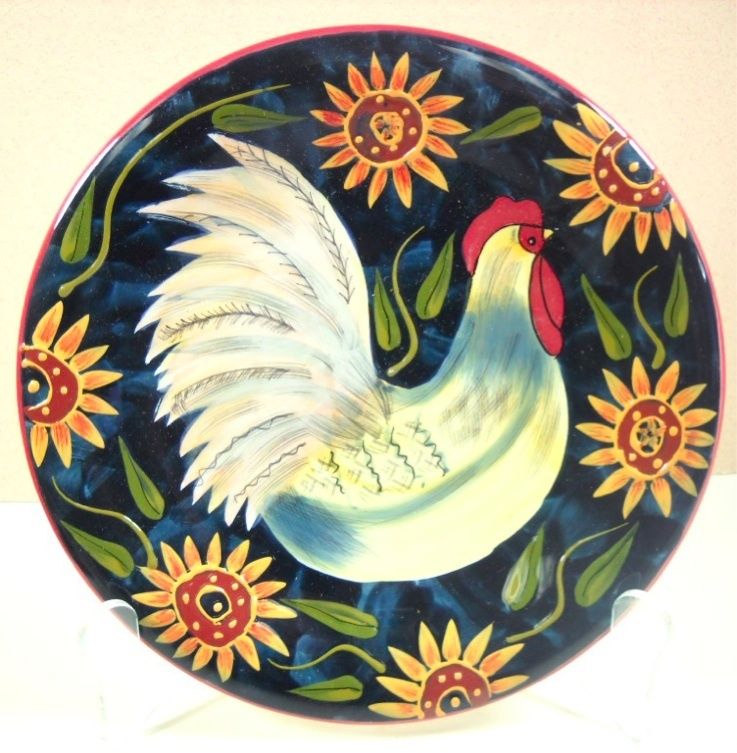 Certified Intl Susan Winget Sunrise Hen Salad Plate  