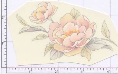 Pink Peony Flower 4 Waterslide Ceramic Decals  