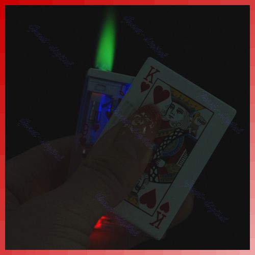 Flash Casino Poker R Heart King Card Slide Jet Lighter  