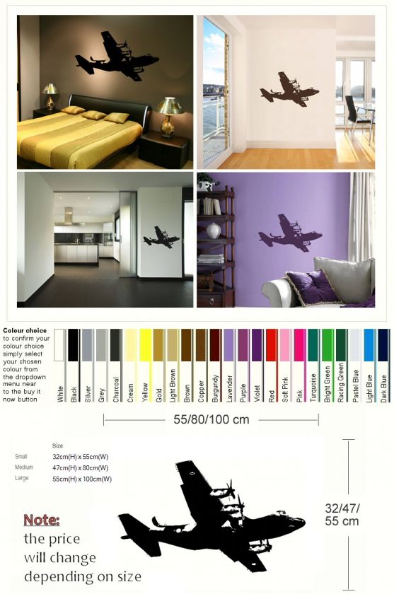 WWI WWII AEROPLANE FIGHTER PLANE WALL STICKER NEW TRANSFER GRAPHIC 