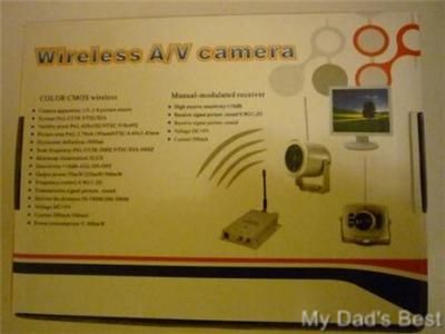 Wireless A V Color Nanny Spy Pinhole Camera  