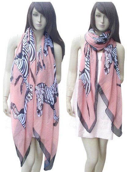   Size 110cm*170cm 3Colors Optional Animal Zebra Print Long Zebra Scarf