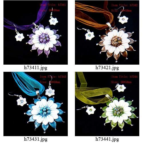   Gemstone Zircon Alloy Necklace Pendant Earrings Primp Top  